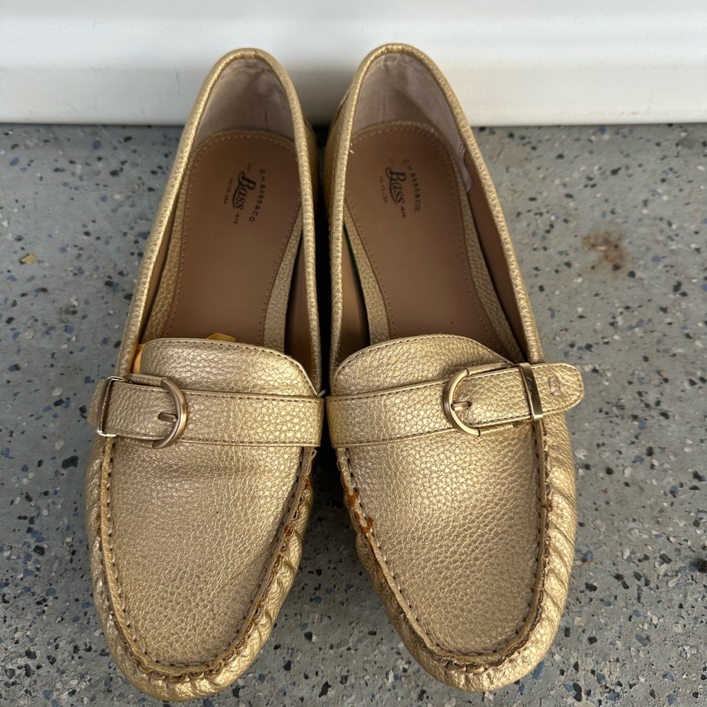 G.H. Bass & Co. Metallic Gold Loafers